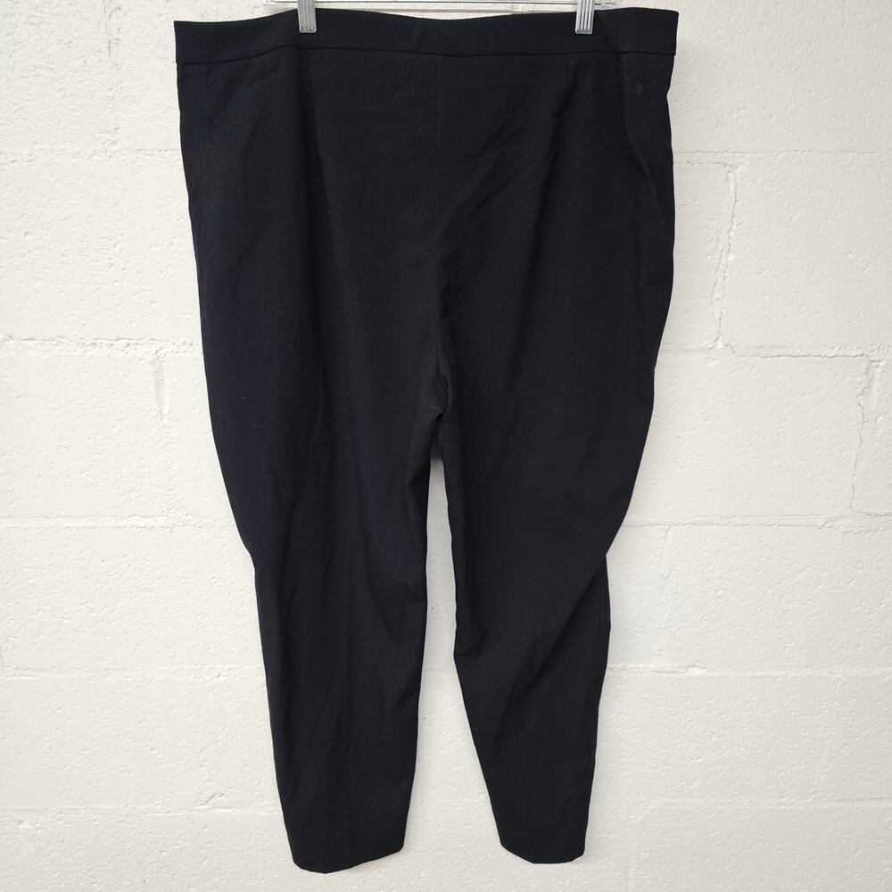 Susan Graver Trouser Pants Womens Plus 20W Black High Waisted Cropped Stretch - Picture 2 of 9